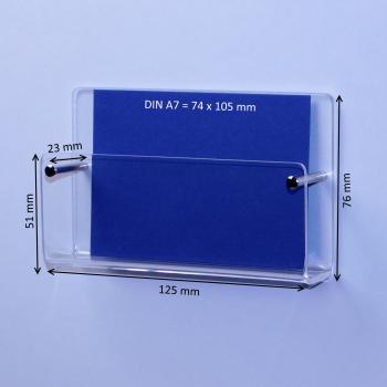 Wand-Prospekthalter DIN A7 Querformat Fülltiefe 23mm